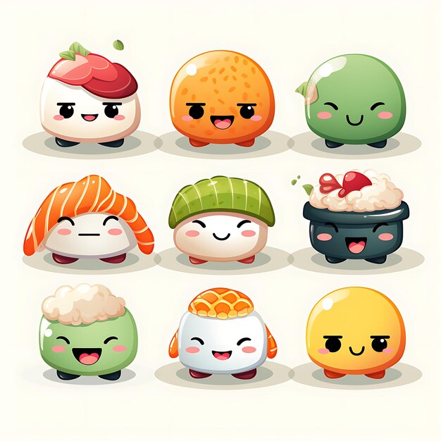 Foto lindo adhesivo de sushi para los amantes del sushi añade un toque de kawaii a tus artículos personales