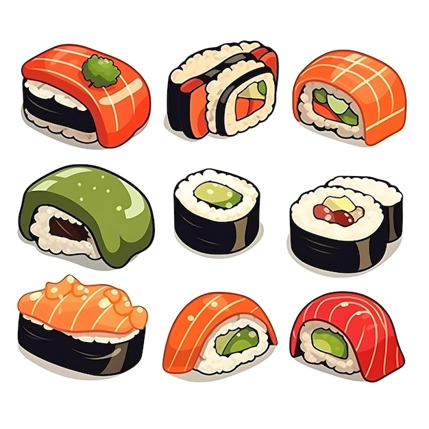 Lindo adhesivo de sushi para los amantes del sushi Añade un toque de kawaii a tus artículos personales