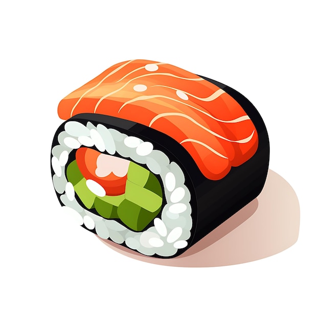 Foto lindo adhesivo de sushi para los amantes del sushi añade un toque de kawaii a tus artículos personales