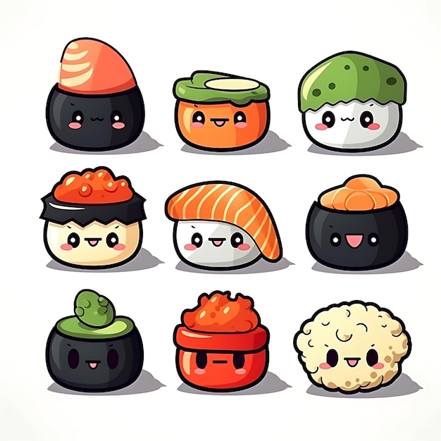 Lindo adhesivo de sushi para los amantes del sushi Añade un toque de kawaii a tus artículos personales