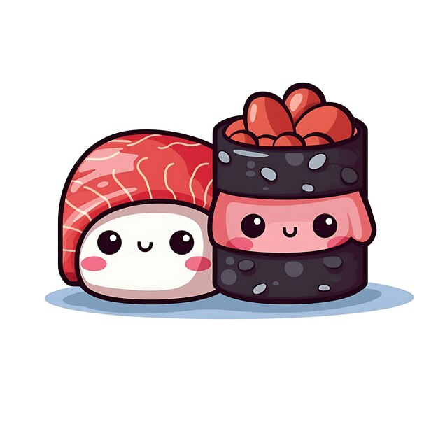 Foto lindo adhesivo de sushi para los amantes del sushi añade un toque de kawaii a tus artículos personales