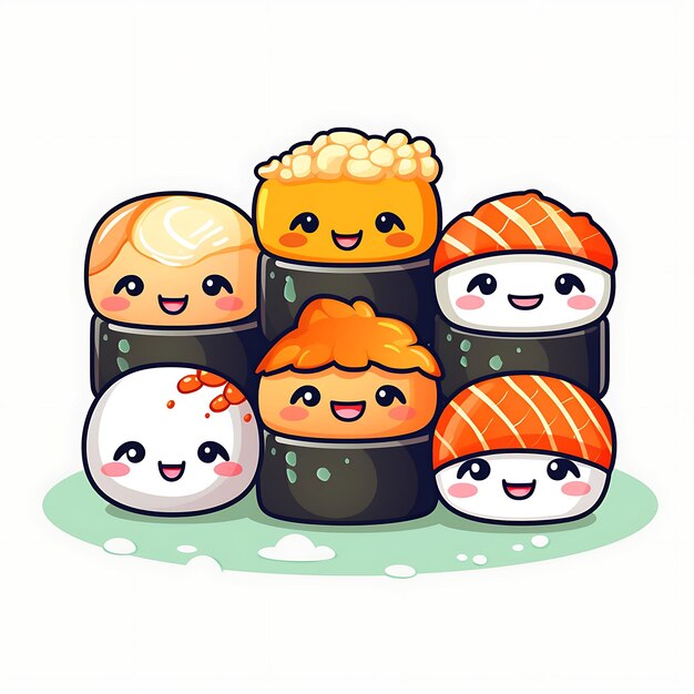 Foto lindo adhesivo de sushi para los amantes del sushi añade un toque de kawaii a tus artículos personales