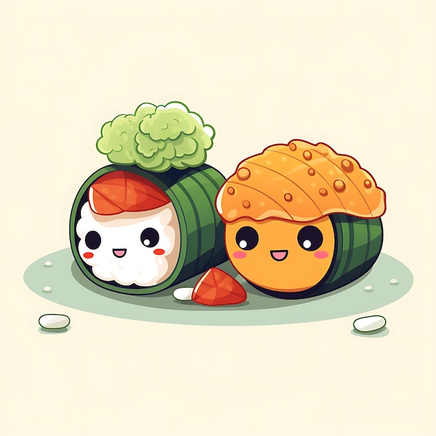 Foto lindo adhesivo de sushi para los amantes del sushi añade un toque de kawaii a tus artículos personales