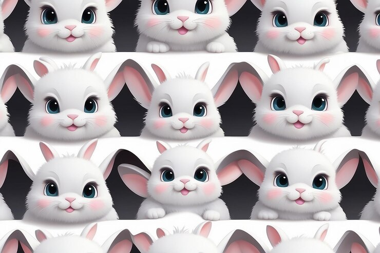 Foto lindo y adorable bebé conejo dibujos animados generativo ai