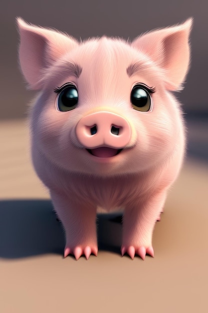 Lindo adorable cachorro de cerdito IA generativa