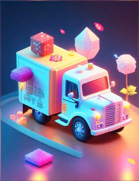 lindo, adorable, carro, ilustración