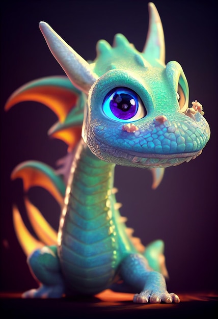 lindo y adorable dragón de jade verde