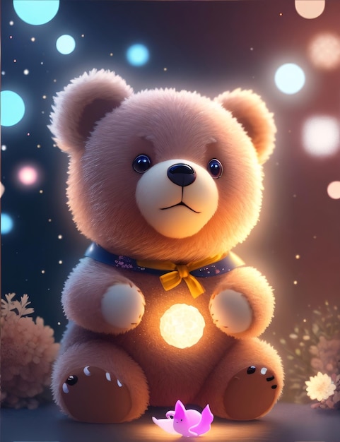 lindo, adorable, oso, ilustración