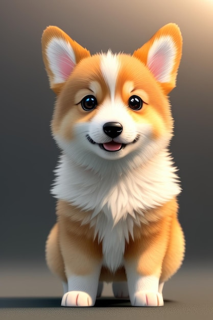 Lindo adorable pequeño cachorro de corgi IA generativa