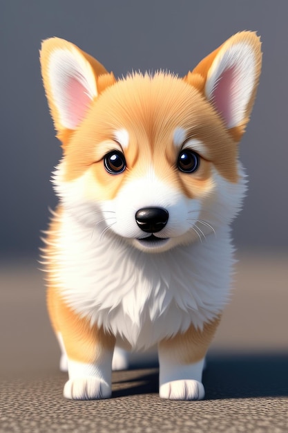 Lindo adorable pequeño cachorro de corgi IA generativa