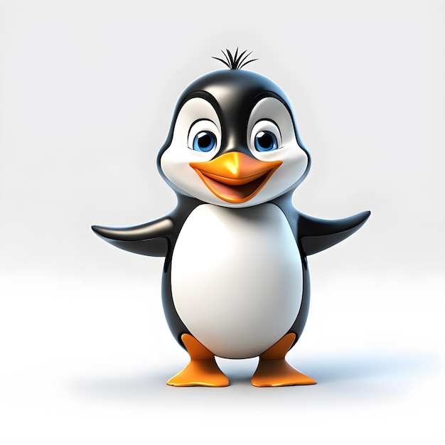 Lindo y adorable personaje pingüino