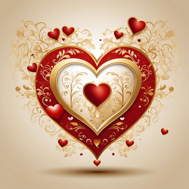 Lindo amor Casal dia dos namorados banner fundo multiuso efeito coração 3d Generative Ai