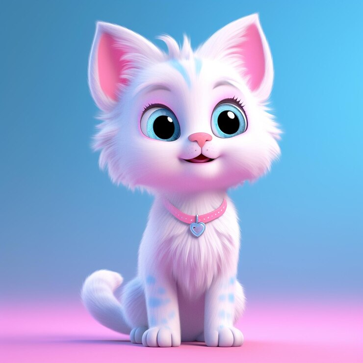 Foto lindo animal 3d sobre un fondo pastel