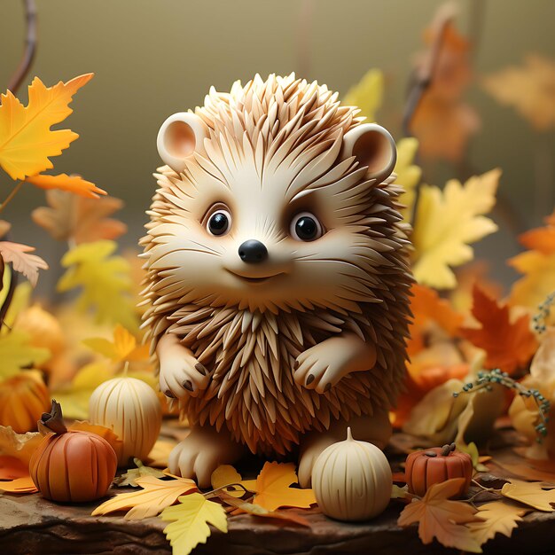 Lindo animal encantador 3D representado simplicidad creativa en adorable estilo de arcilla Fatness Blender C4D
