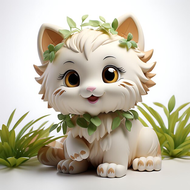 Lindo animal encantador 3D representado simplicidad creativa en adorable estilo de arcilla Fatness Blender C4D