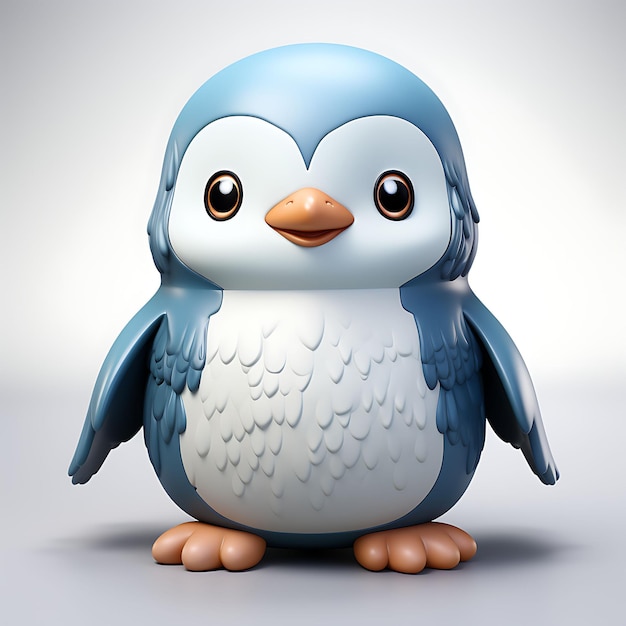 Lindo animal encantador 3D representado simplicidad creativa en adorable estilo de arcilla Fatness Blender C4D