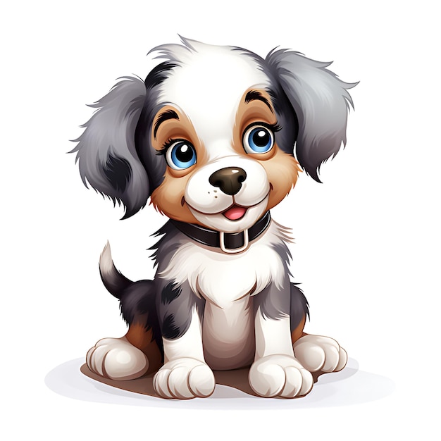 Un lindo animal feliz bebé cachorro de dibujos animados AI generativo