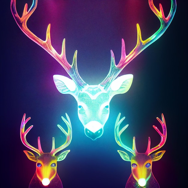 Lindo animal pequeño retrato de ciervo bastante colorido de un toque de ilustración de acuarela