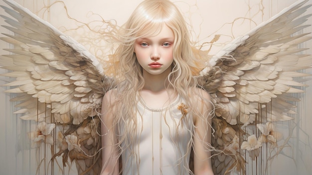 lindo anjo com asas e asas