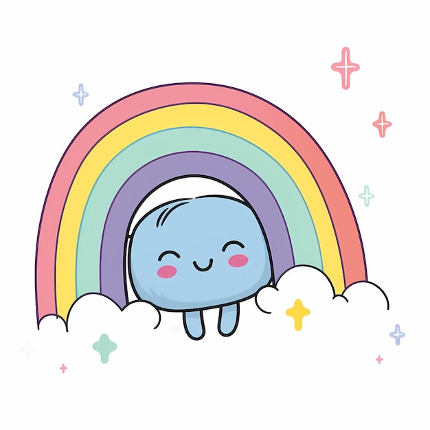 Foto lindo arcoiris kawaii