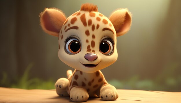 lindo bebé animal personaje colorido y lindo estilo pixar