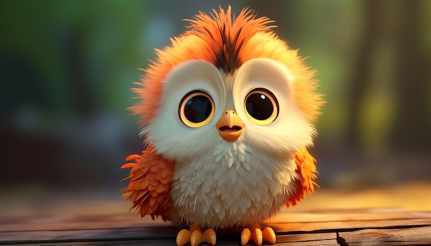 lindo bebé animal personaje colorido y lindo estilo pixar