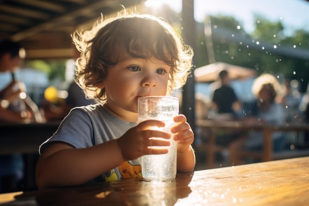 lindo bebe bebe agua