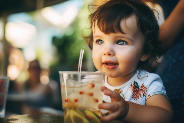 lindo bebe bebe agua