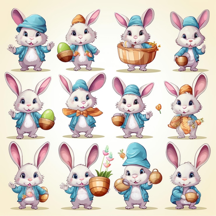 Foto lindo bebé conejito colores pastel flores acuarela ilustración