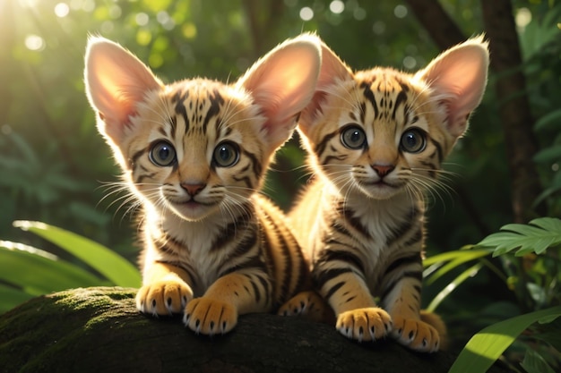 Foto el lindo bebé margay animales felices