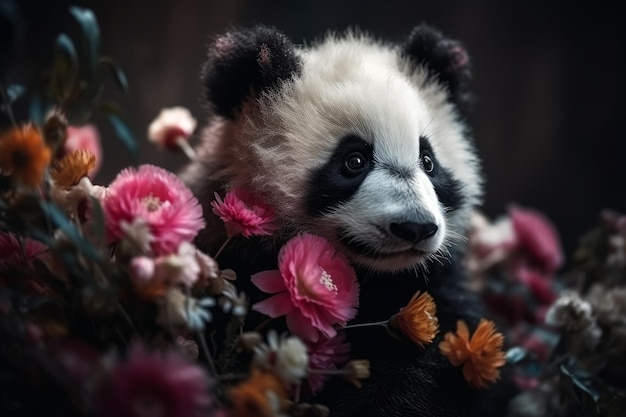 Lindo bebé panda Generar Ai