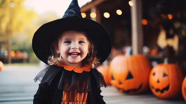 lindo, blanco, niño, llevando, disfraz de halloween