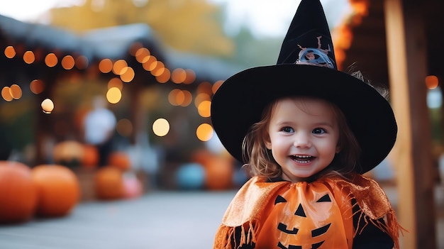 lindo, blanco, niño, llevando, disfraz de halloween