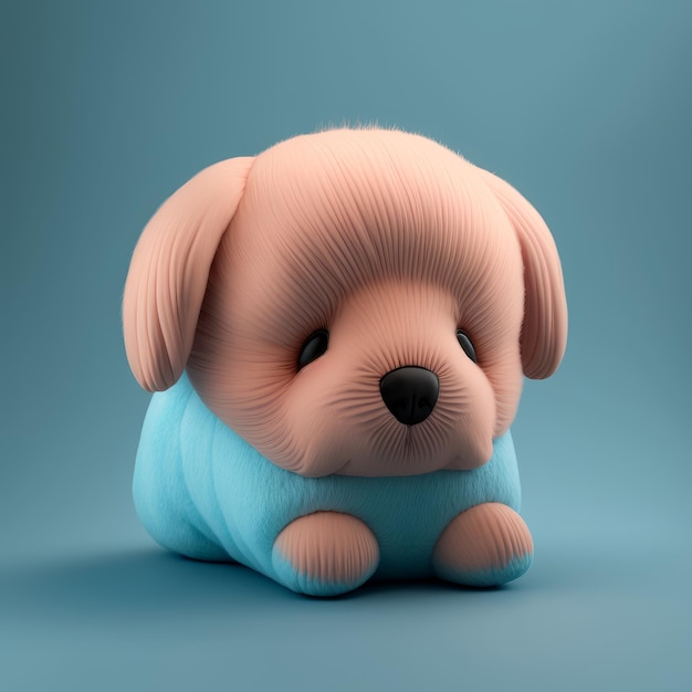 lindo, blando, perrito, perro, peluche, juguete, ilustración