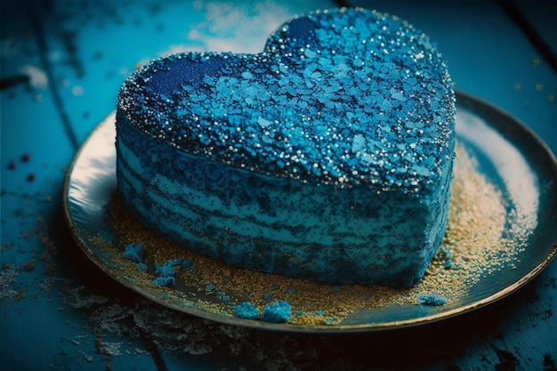 Lindo bolo azul Dia Internacional do Homem Celebração do Dia dos Pais IA generativa