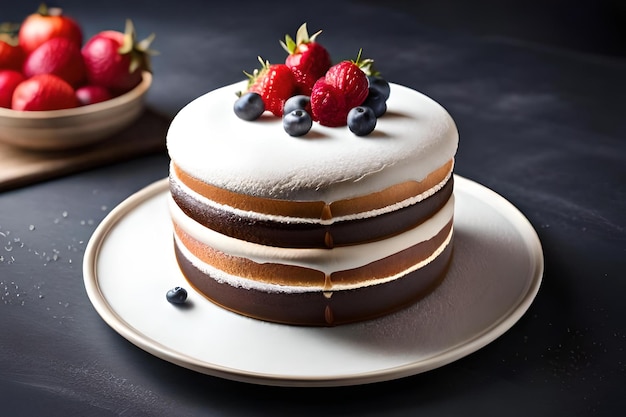 Lindo bolo na cozinha bolo de aniversário