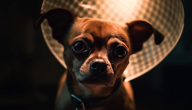 Lindo bulldog de pura raza mirando la cámara en el interior generada por AI