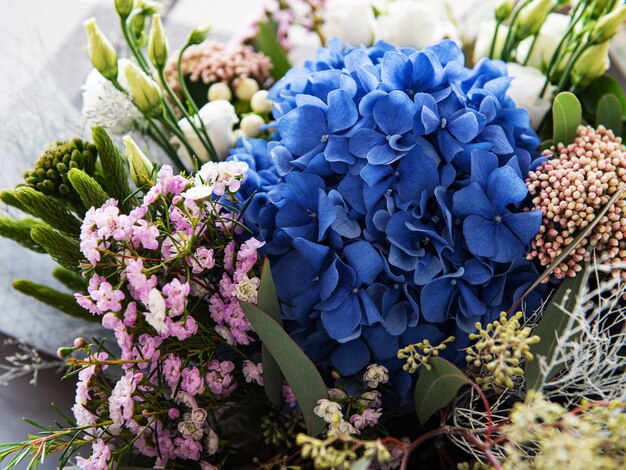 Lindo buquê de flores de hortênsia fresca