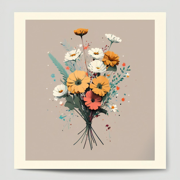 lindo buquê de flores estilo minimalista