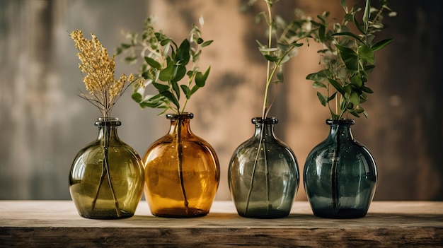 Lindo buquê de flores frescas de laranja em vaso de cristal na mesa em luzes quentes do sol