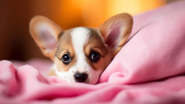 Lindo cachorrinho corgi Pembroke anda na coleira