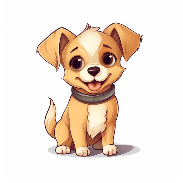 Un lindo cachorro con collar aislado en un fondo transparente Ilustración vectorial