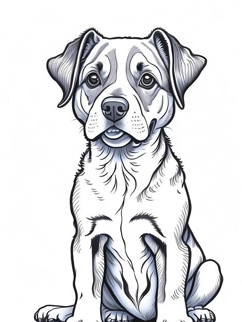 Lindo cachorro de dibujos animados y perro Illustraton