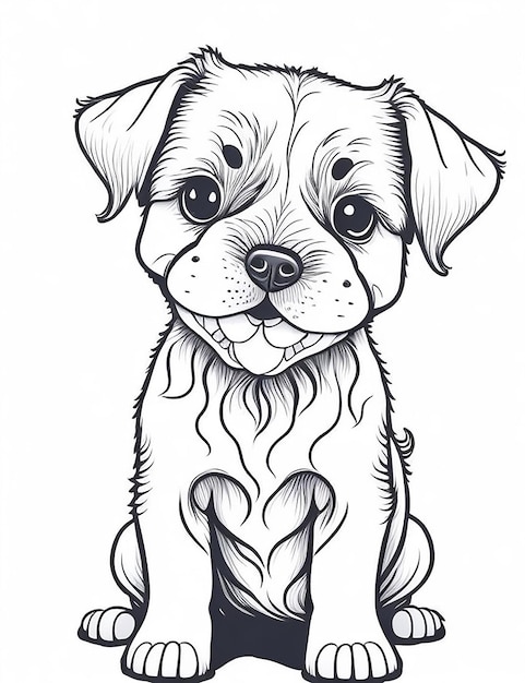 Lindo cachorro de dibujos animados y perro Illustraton