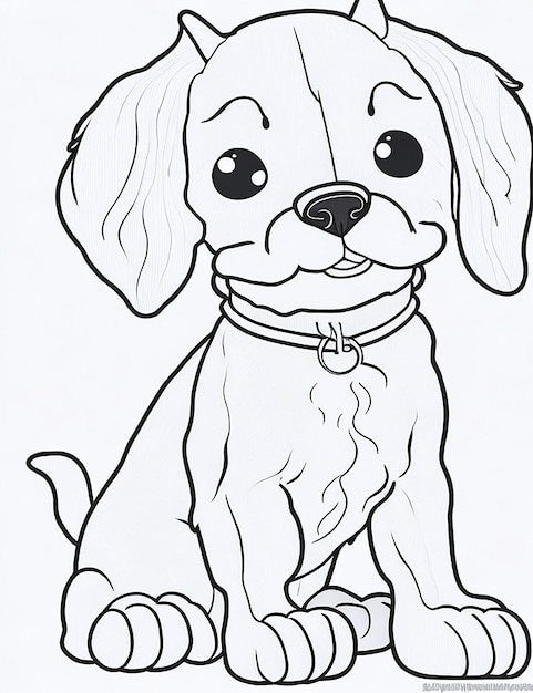 Lindo cachorro de dibujos animados y perro Illustraton