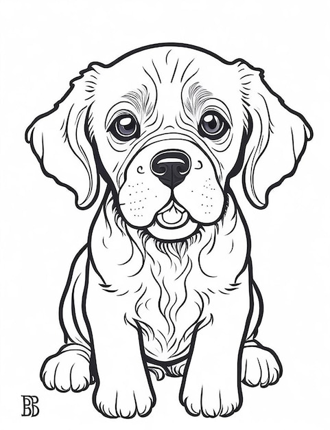 Lindo cachorro de dibujos animados y perro Illustraton