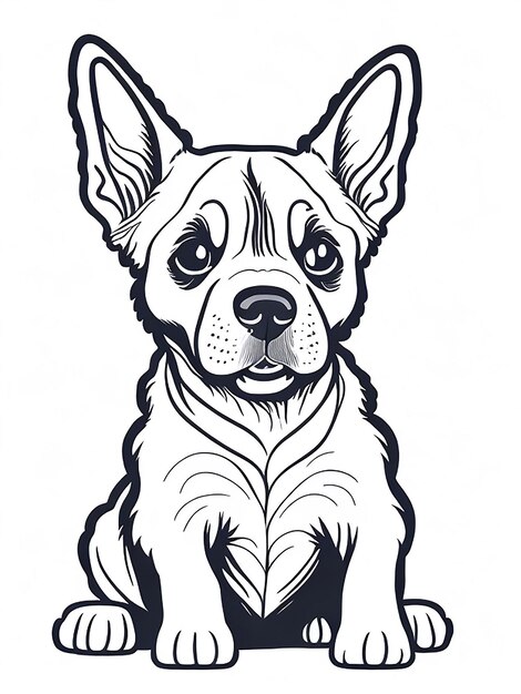 Lindo cachorro de dibujos animados y perro Illustraton