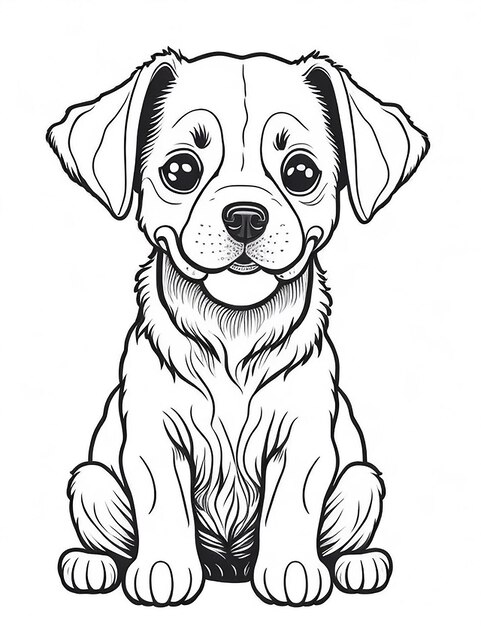 Lindo cachorro de dibujos animados y perro Illustraton