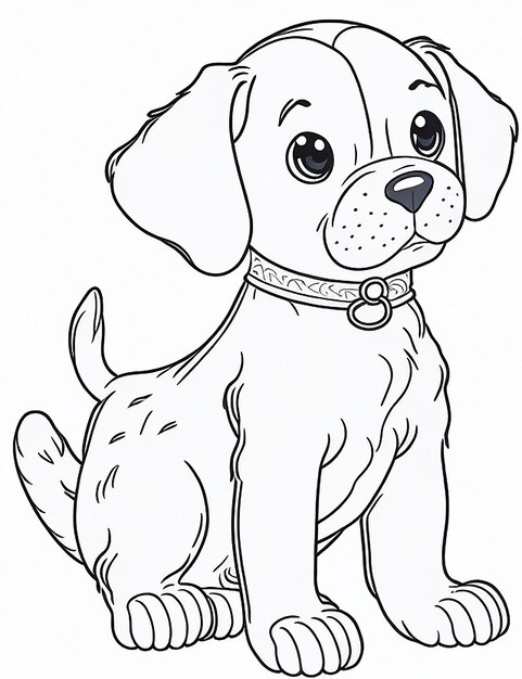 Lindo cachorro de dibujos animados y perro Illustraton