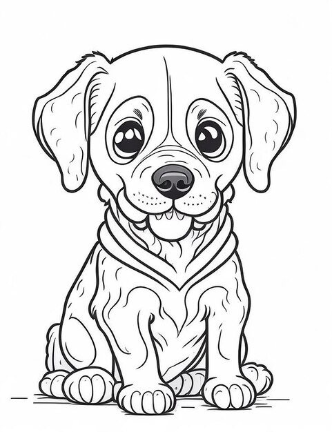 Lindo cachorro de dibujos animados y perro Illustraton